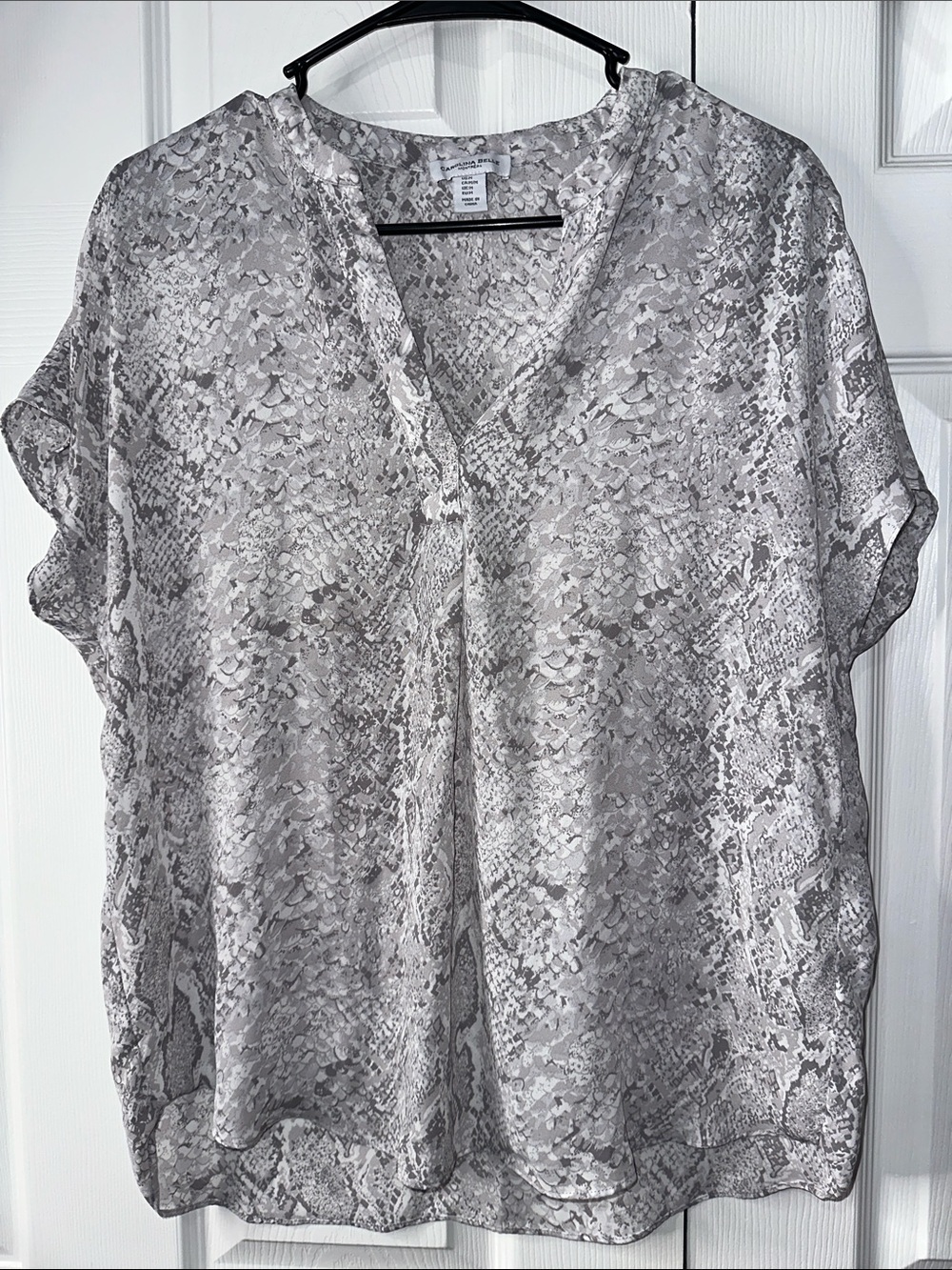 Carolina Belle Grey Snake-Print Blouse